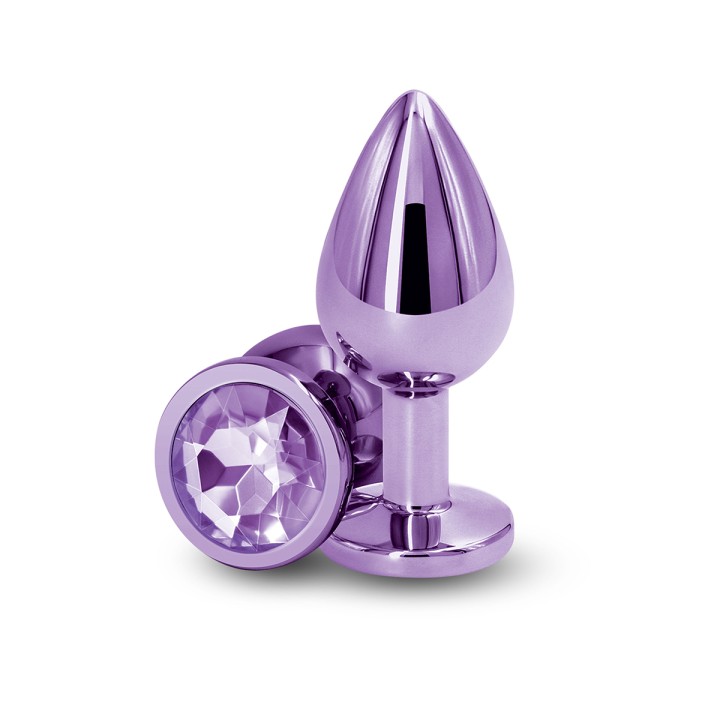Plug bijou aluminium chromé violet M - Oralove