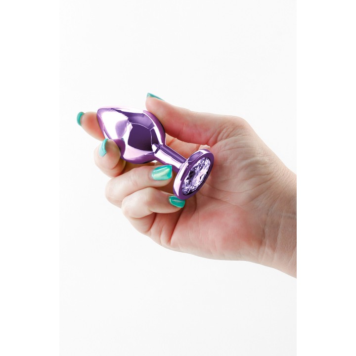 Plug bijou aluminium chromé violet M - Oralove