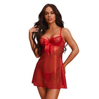 Gifty red Babydoll et string - Oralove