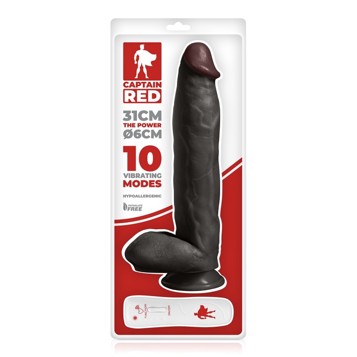 Vibro XXL The Power Black 31 x 6 cm - Captain Red - Oralove