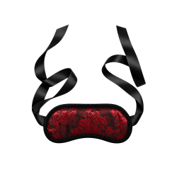 Bandeau pour les yeux motif japonais rouge et noir - Dreamy Fetish