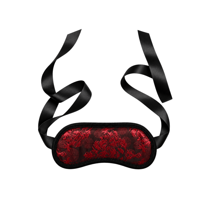Bandeau pour les yeux motif japonais rouge et noir - Dreamy Fetish - Oralove