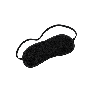 Bandeau pour les yeux noir avec fleurs en tissu en relief - Dreamy Fetish - Oralove
