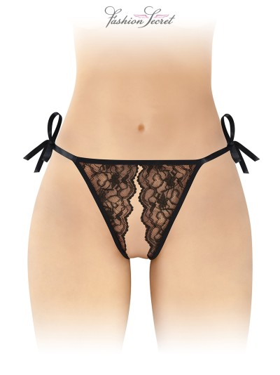 String noir ouvert à nouer Stella - Fashion Secret