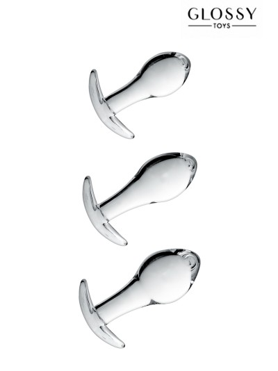 Set 3 plugs anal en verre Glossy Toys n° 17