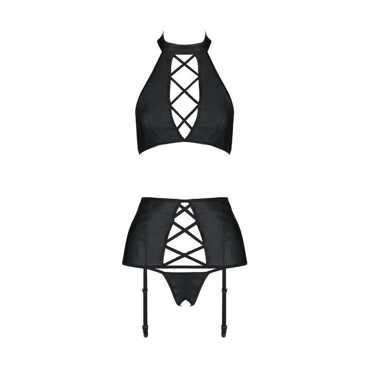 Ensemble sexy faux cuir Nancy - Passion