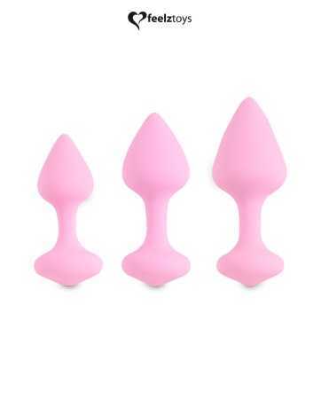 Bibi's 3-piece anal plug set - pink15789oralove