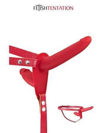 Doble cinturón rojo consolador - Fetiche Tentation16368oralove
