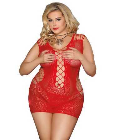 Tight-fitting red dress with mesh cutouts, Paris Hollywood16512oralove.