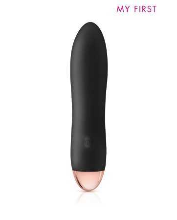 Rechargeable black Pinga vibrator - My First16527oralove