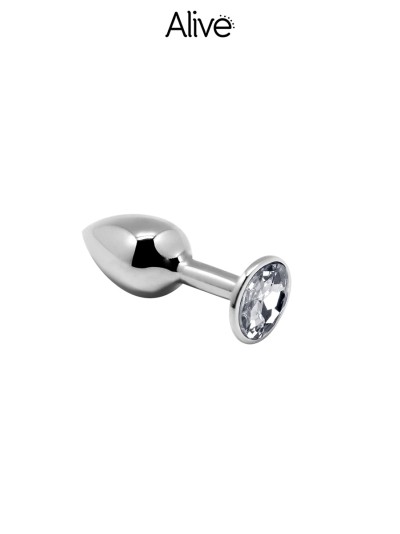 Plug métal bijou transparent S - Alive