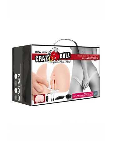 Masturbador realista vibratório para nádegas - Crazy Bull16947oralove