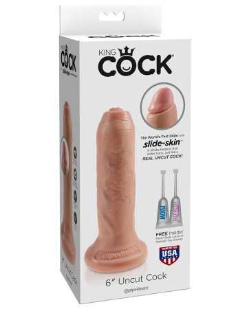 Consolador 17,5 cm con prepucio - King Cock17085oralove