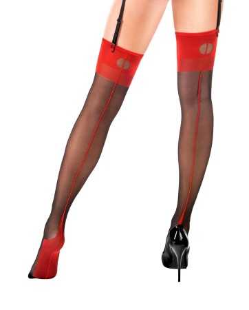 Seam stockings Carmen black and red - Anne d'Alès17352oralove