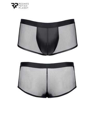 Black wetlook and mesh boxer - Regnes17537oralove