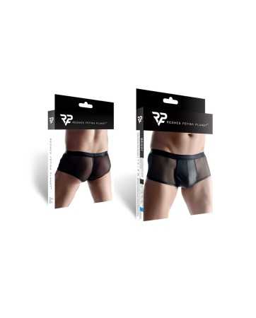 Black wetlook and mesh boxer - Regnes17537oralove