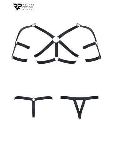 Set of harness and two open crotchless thongs - Regnes17548oralove