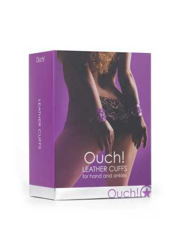 Menottes Premium en cuir violet - Ouch17585oralove