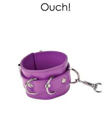 Premium violet leather handcuffs - Ouch17585oralove