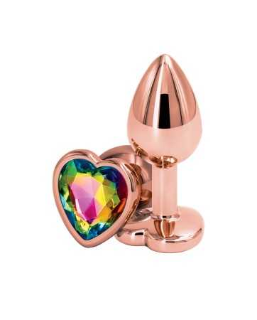 Plug anal de alumínio em forma de coração Rose Gold S - Rear Assets17644oralove