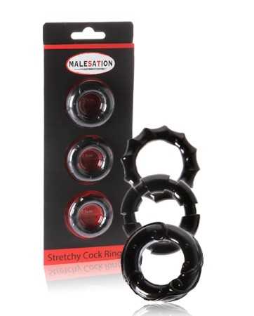 Set of 3 stretchy cock rings - Malesation9678oralove