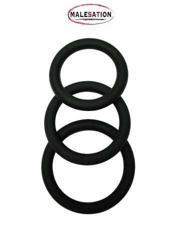 Set of 3 silicone cock rings - Malesation9692oralove