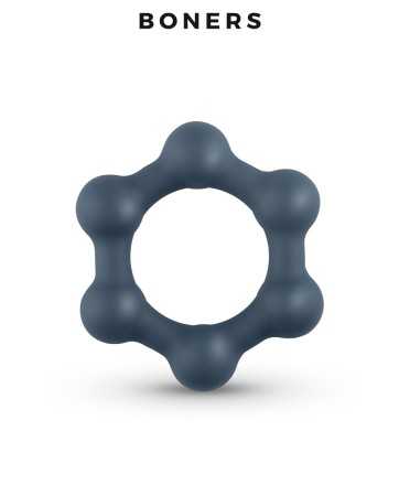Anel peniano hexagonal com contas de aço - Boners17893oralove