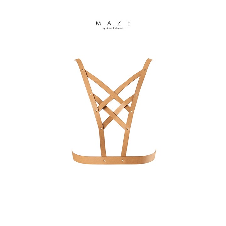 Harnais décolleté croisé marron - Maze