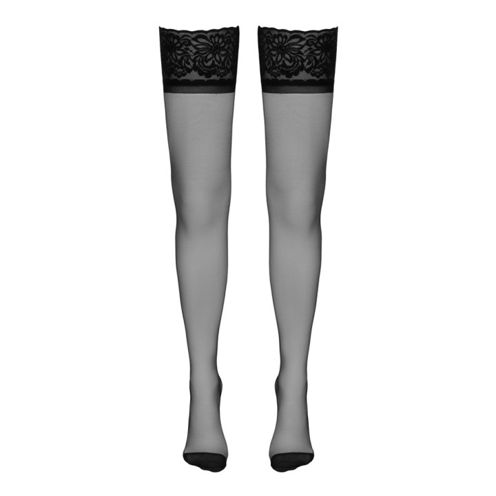 Bas autofixants couture noir 1 - Cotelli Legwear