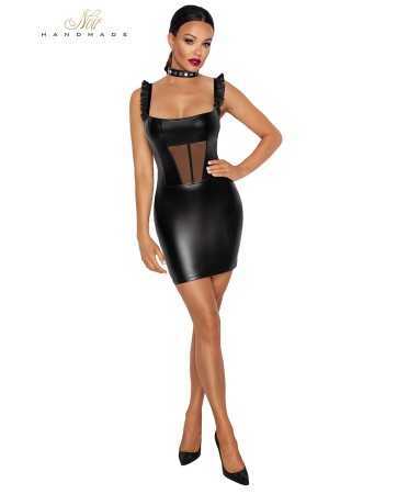 Short wetlook and tulle dress F25718794oralove
