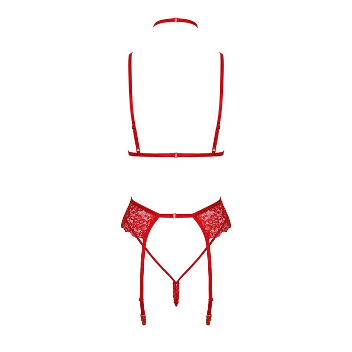 Ensemble 5 pièces Bondage Red Lace Kiss 243 - Kissable