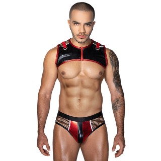 Ensemble sexy deux pièces rouge et noir - J Lingerie