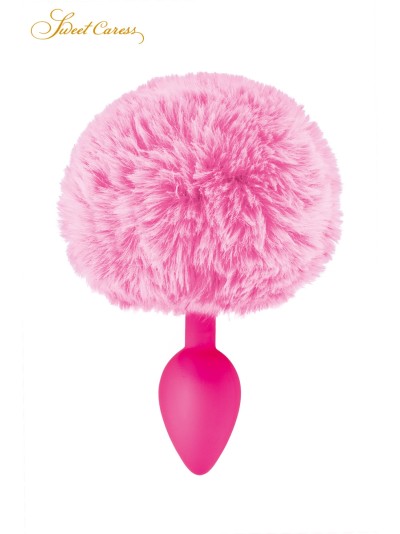 Plug queue de lapin - rose