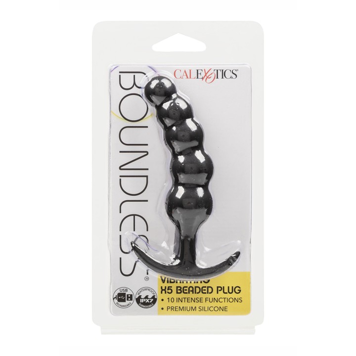Plug anal Vibrant avec 5 perles - Calexotics