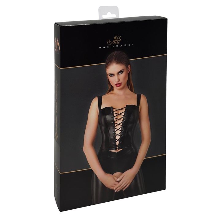 Top style corset Vixen F365 - Noir Handmade