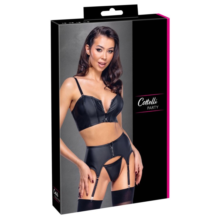 Ensemble lingerie 3 pièces avec porte-jarretelles - Cottelli PARTY 