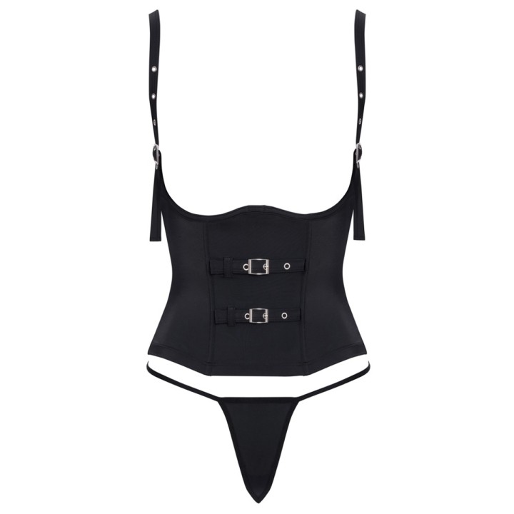 Ensemble corset seins nus noir - Cottelli PARTY 