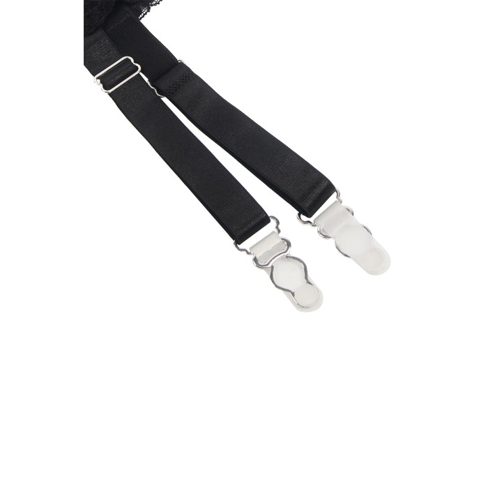 Porte-jarretelles et string Noir - Litolu Lingerie