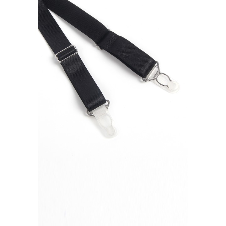 Porte-jarretelles dentelle large Noir - Litolu Lingerie