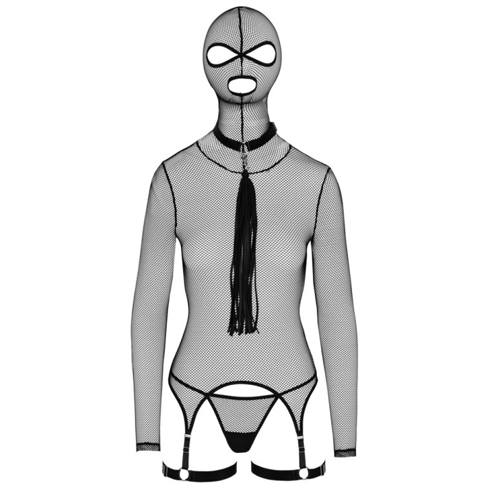 Ensemble lingerie résille et accessoires BDSM - Bad Kitty