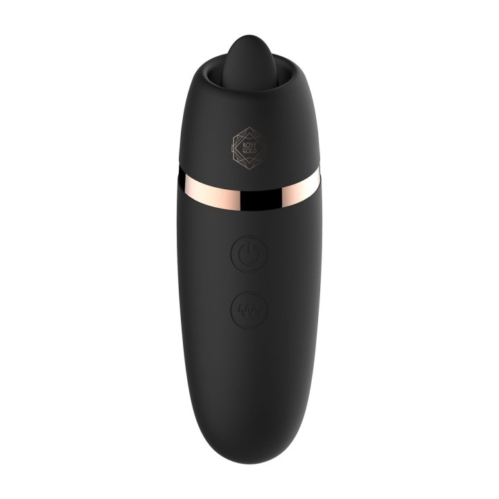 Stimulateur 2 en 1 avec langue vibrante - Rosy Gold
