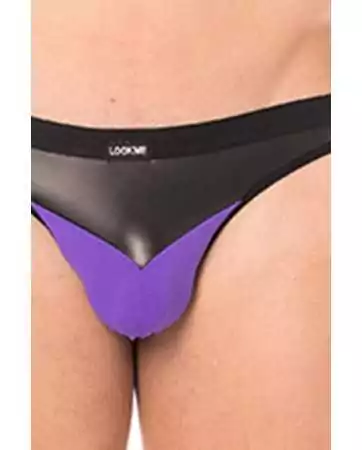 Glänzende violette Kunstleder-Jogginghose - LM2001-27PUR
