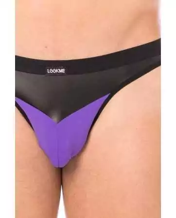 Violet shiny faux leather string - LM2001-57PUR
