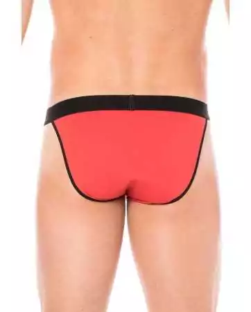 Red high-cut thong with zip - LM2003-61RED