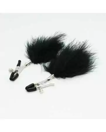 Nipple clamps with black feathers - 202401031