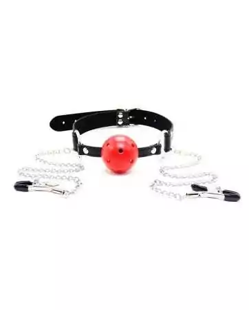 Ball gag and integrated nipple clamps - 223202025