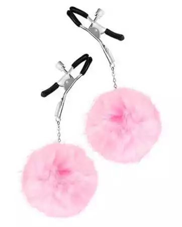 Adjustable pressure nipple clamps with pink tassels - CC5700720050