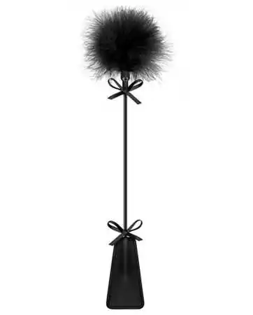Black BDSM riding crop with feather - CC5700770010
