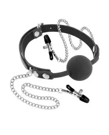 Ball gag with nipple clamps - CC5700660010