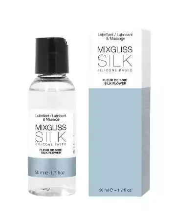 2 em 1 Lubrificante e óleo de massagem de silicone Mixgliss Silk Fleur de soie 50 ML - MG2504